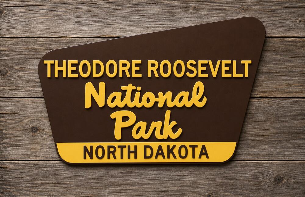 Theodore Roosevelt National Park North Dakota Sign Teddy Hike Trail Camp Forest